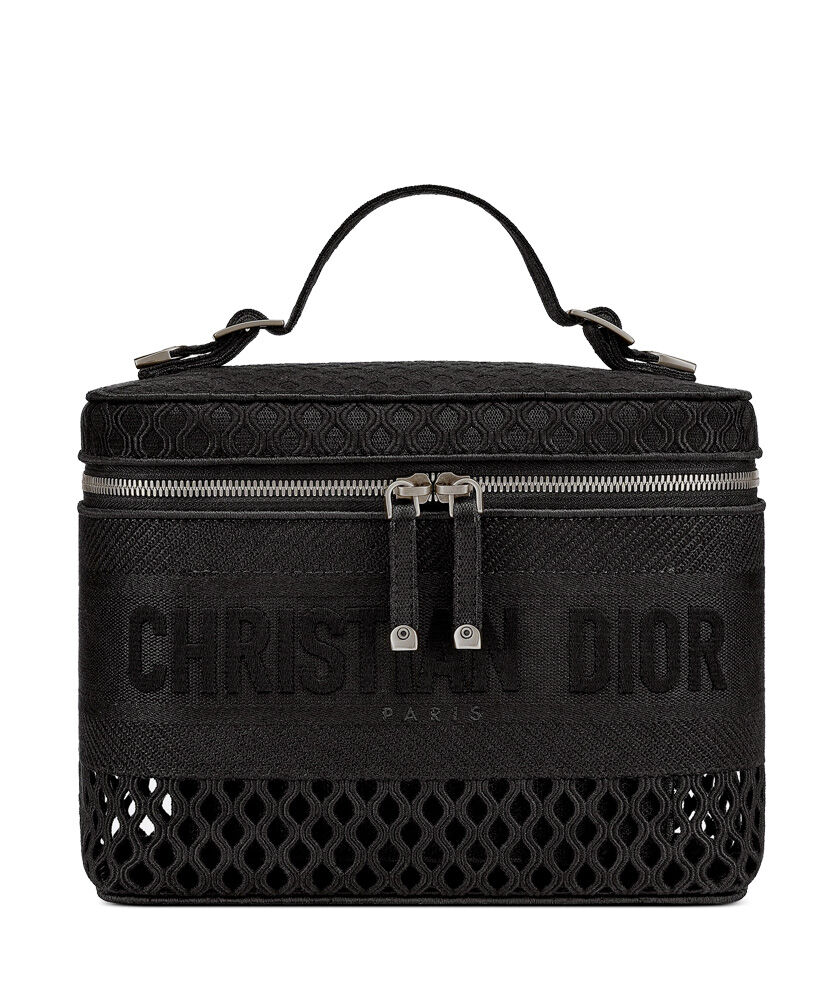 Christian Dior Diortravel Vanity Case Bag Canvas Black